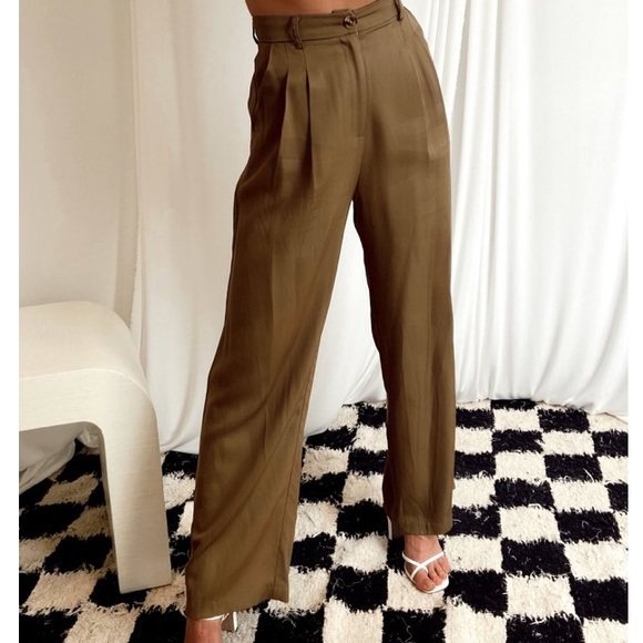 12th Tribe Pants - 12th Tribe Gray Wide leg High Waist Stylish Dress Pants